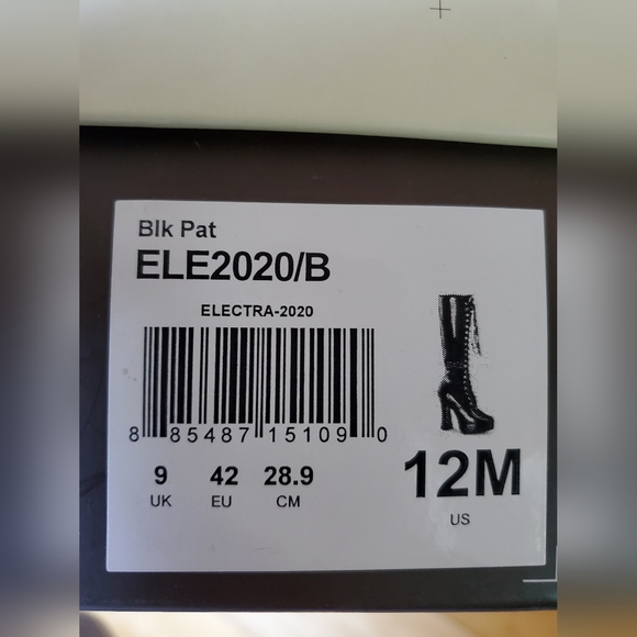 PLEASER ELECTRA-2020 BOOTS BLACK PATENT - Picture 8 of 14